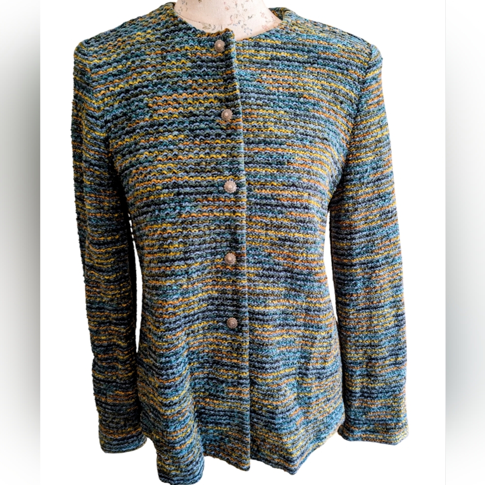 Alfred Dunner Women’s Multicolor Button Up Jacket 12P
